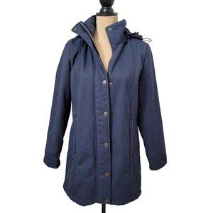 BASS Size S Navy Blue Coat with Removable Hood